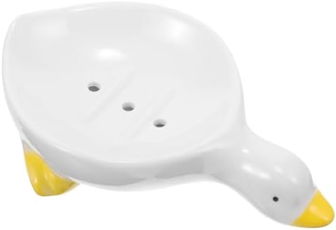 Ciieeo Duck Soap Case Self Draining Holder Ceramic Dish