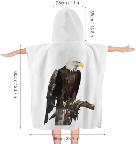 Eagle Print Kids Hooded Beach Towel
