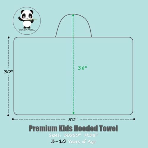 HIPHOP PANDA Hooded Towel for Kids - Bamboo Viscose 30x50 Inch