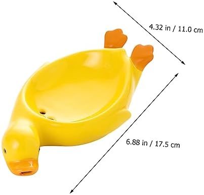 Ciieeo Decorative Ceramic Soap Holder Duck for Bathroom