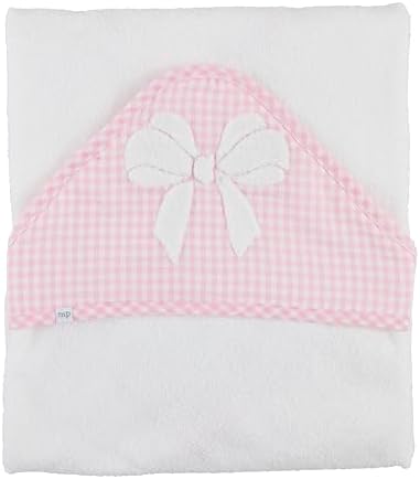 Mud Pie Solid Pink Bow Hooded Towel for Kids