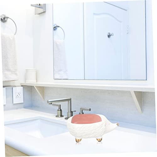 Hedgehog Shaped Ceramic Soap Holder for Kitchen Bathroom