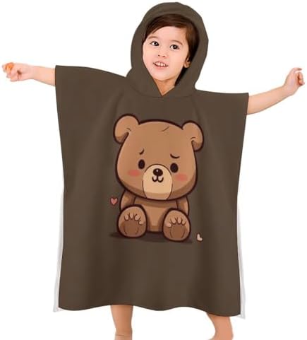 Kids Hooded Bath Towel with Cute Bear Design