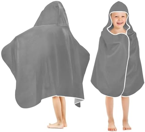 GAIGEO Dim Gray Kids Bath Towels Quick Dry Swim Towel for Toddlers