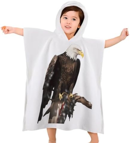 Eagle Print Kids Hooded Beach Towel