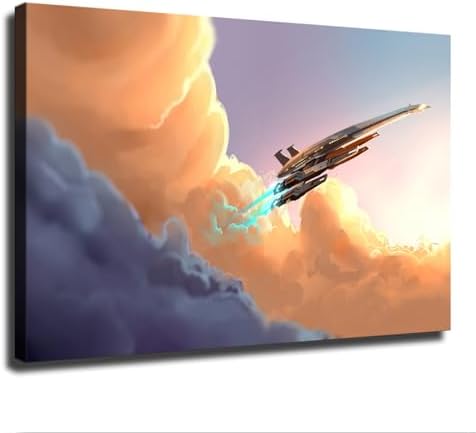 Normandy SR2-Mass Effect in The Clouds Canvas Poster