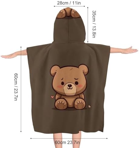 Kids Hooded Bath Towel with Cute Bear Design