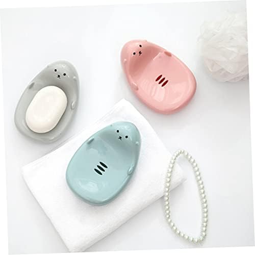Ciieeo Round Cartoon Soap Holder for Kids Bathroom