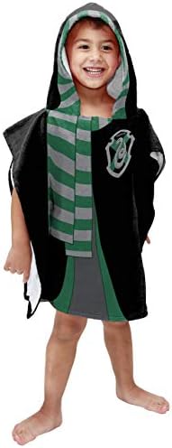 Jay Franco Harry Potter Slytherin Kids Bath Poncho - Super Soft Cotton Towel