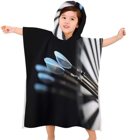 Kids Hooded Towel with Darts Arrows Print