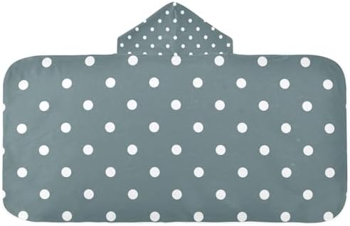 CHIFIGNO White Polka Dots Beach Towel for Kids