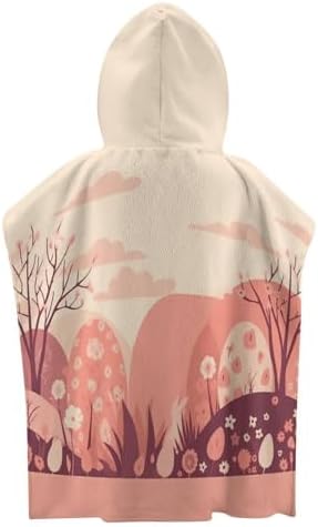 Kids Hooded Bath Towel with Mountain Pattern