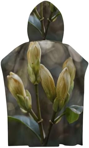 Kids Hooded Bath Towel with Tree Bud Pattern