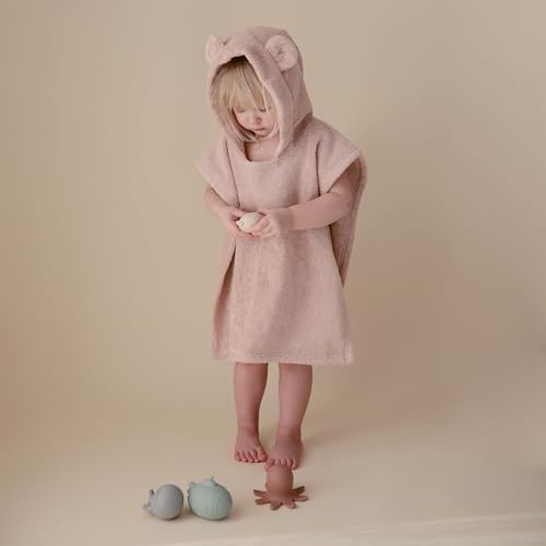 Mushie Poncho Towel for Kids Fog 1-3 Years
