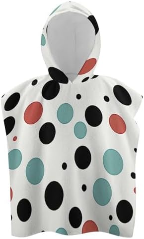 Kids Hooded Bath Towel with Polka Dot Print