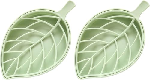 Creative Leaf Shape Soap Box Double Layer Green