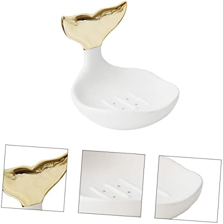 Unomor Mermaid Ceramic Soap Dish Bath Tub Organizer