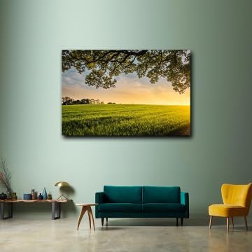 Generic Deep Horizon Green Eden Pasture Canvas Wall Art