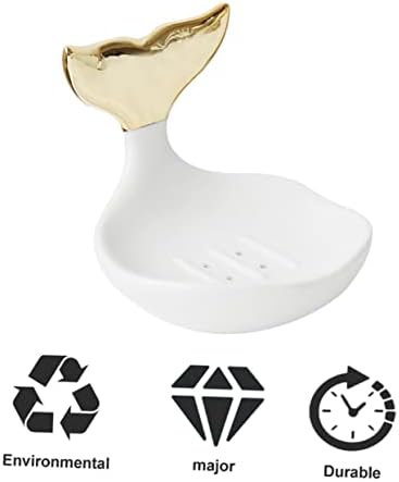 Unomor Mermaid Ceramic Soap Dish Bath Tub Organizer