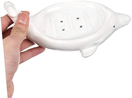 Ciieeo Ceramic Dolphin Soap Dish for Kids
