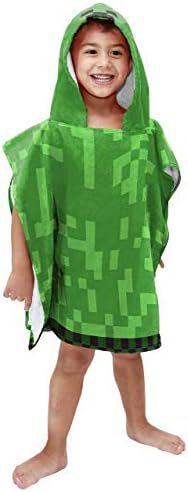 Jay Franco Minecraft Creeper Kids Bath Hooded Poncho