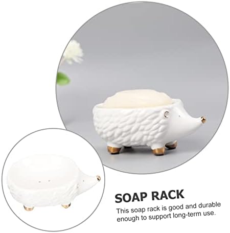 Cute Ceramic Hedgehog Soap Dish Bathroom Accessory Holder