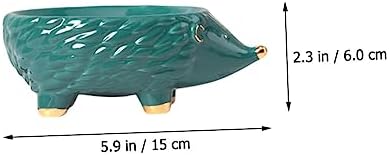 Ceramic Hedgehog Soap Dish with Self-Draining Design