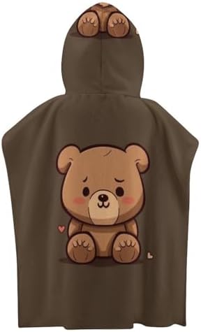 Kids Hooded Bath Towel with Cute Bear Design