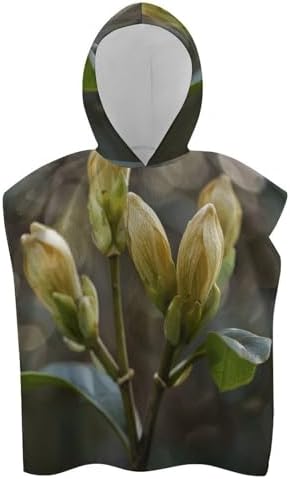 Kids Hooded Bath Towel with Tree Bud Pattern