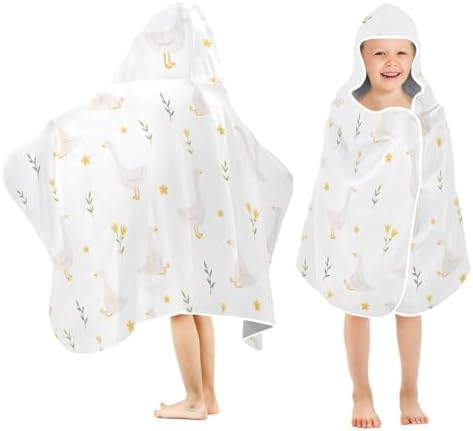 Burbuja Goose Bird Twig Hooded Bath Towel for Kids