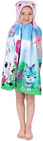 Franco Kids DreamWorks Gabbys Dollhouse Hooded Bath Towel Wrap