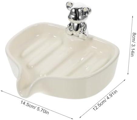Bear Soap Holder Ceramic Draining Tray for Bathroom