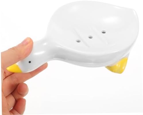 Ciieeo Duck Soap Case Self Draining Holder Ceramic Dish
