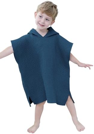 BANGSAUR Lightweight Hooded Bath Towel for Kids 2-5 Years Navy Blue