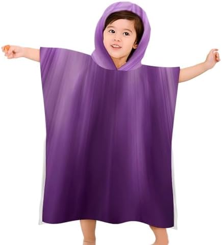 Kids Hooded Bath Towel Purple with Light Print