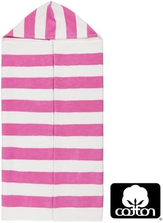 Original Kids Hooded Bath Towel Wrap - 30x60 Cabana Stripe Pink