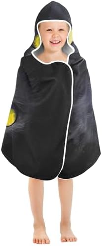 Black Cat Kids Bath Towel 24x50 Inch Hooded Wrap