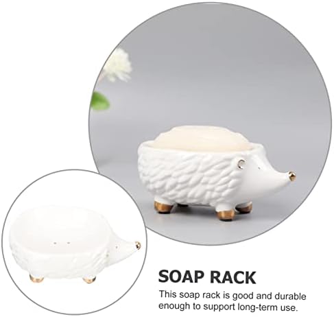 Ceramic Hedgehog Soap Holder for Bathroom Kitchen