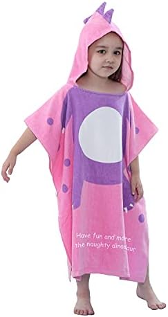 LOLANTA Kids Bath Towel with Hooded Dinosaur