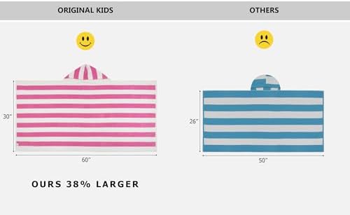 Original Kids Hooded Bath Towel Wrap - 30x60 Cabana Stripe Pink