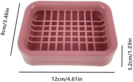 Square Soap Box with Removable Drainer Lid - Red Waterproof Compact Storage Case