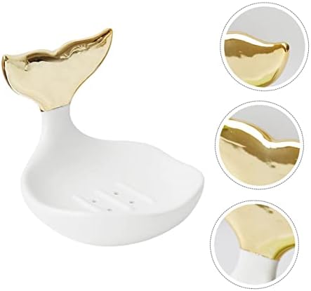 Unomor Mermaid Ceramic Soap Dish Bath Tub Organizer