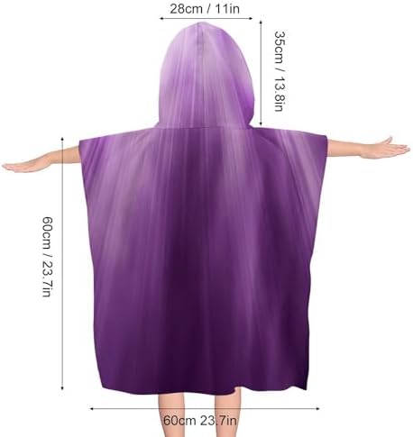 Kids Hooded Bath Towel Purple with Light Print