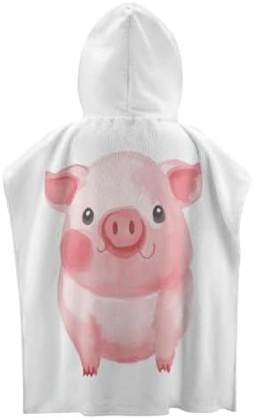Kids Hooded Towel with Pig Print for Boys Girls