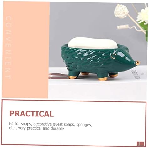 Cute Hedgehog Ceramic Soap Holder for Bathroom and Kitchen