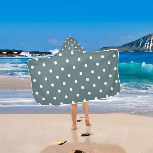 CHIFIGNO White Polka Dots Beach Towel for Kids