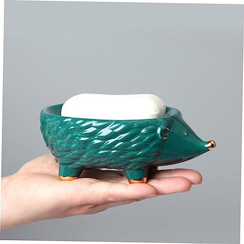 Healifty Ceramic Hedgehog Soap Holder with Drainage