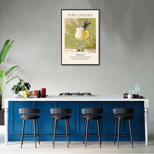 Framed Cocktail Posters 12x16in College Style