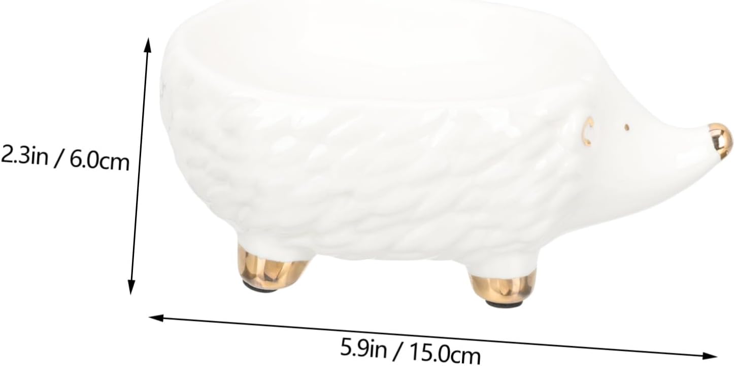 Ceramic Hedgehog Soap Holder for Bathroom Kitchen