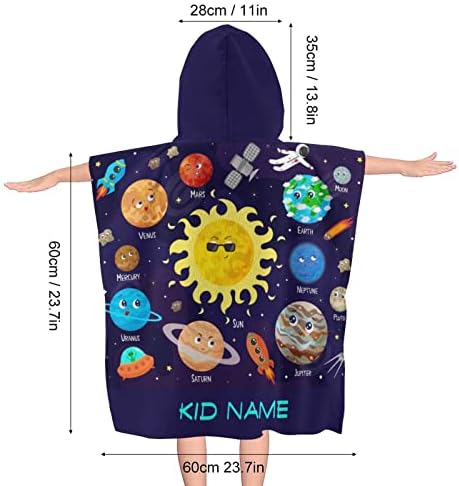 Galaxy Solar System Planet Custom Hooded Beach Towel for Kids